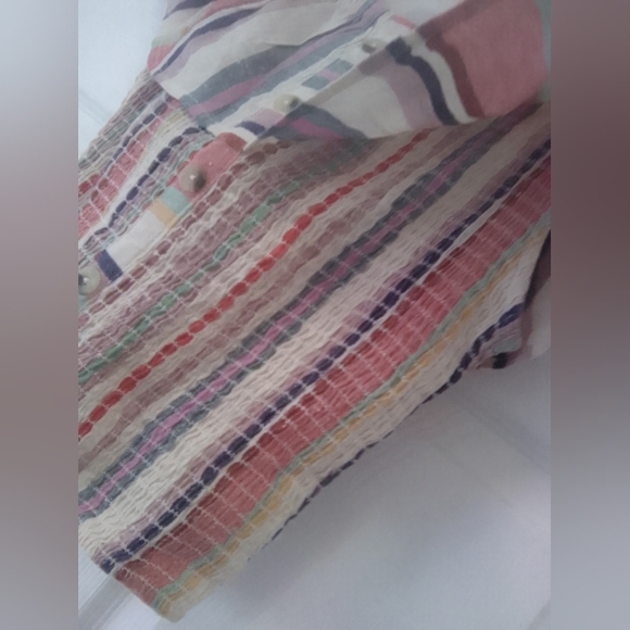 Dizzire Off The Shoulder Rainbow Striped Top - Picture 5 of 5